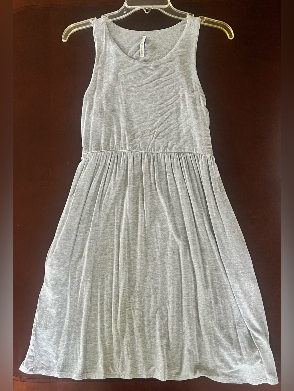 Bellamie Light Gray Sleeveless Midi Dress